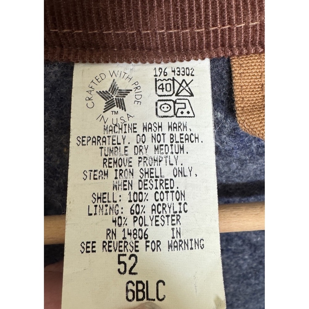 VTG Carhartt 6BLC Blanket Lined Canvas Duck Jacket Men's 52 Brown Made In USA - Picture 11 of 11